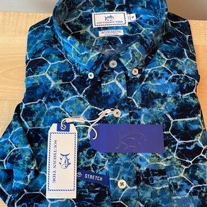 Southern Tide Intercoastal Collection Button Down Wicking Short Sleeve Shirt